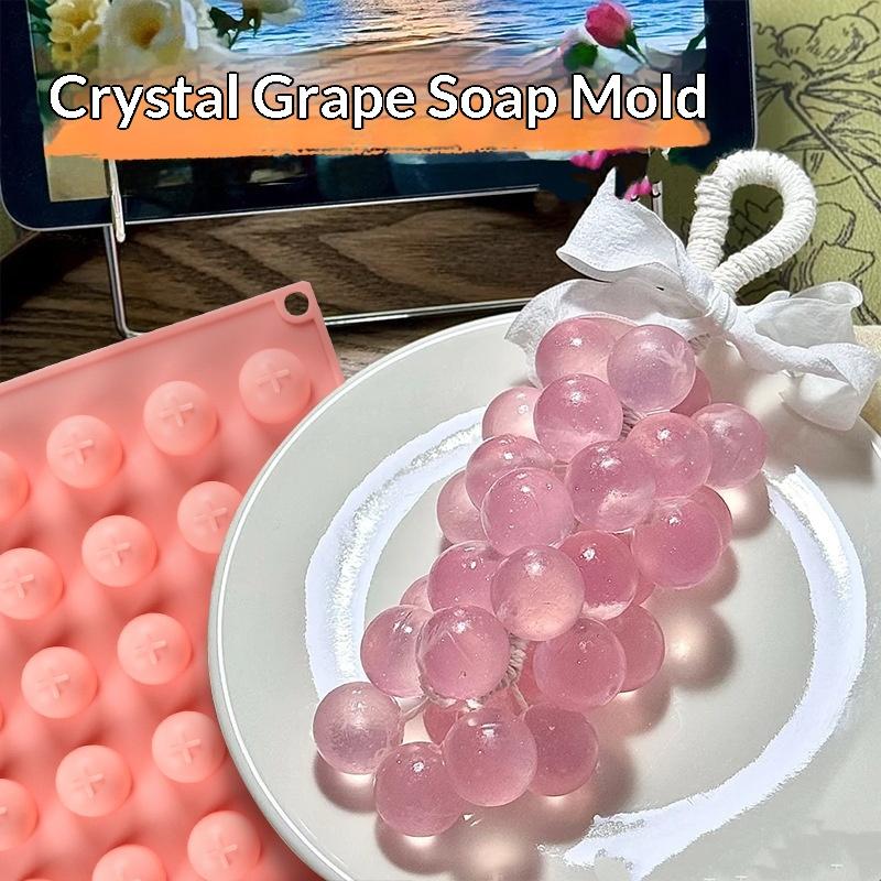 Soap Making Kit For Beginners - シリコン製グレープボール型、取り出しやすいノンスティックモールド、氷の保存、手作り石鹸、キャンドル、自家製クラフトに使用可能