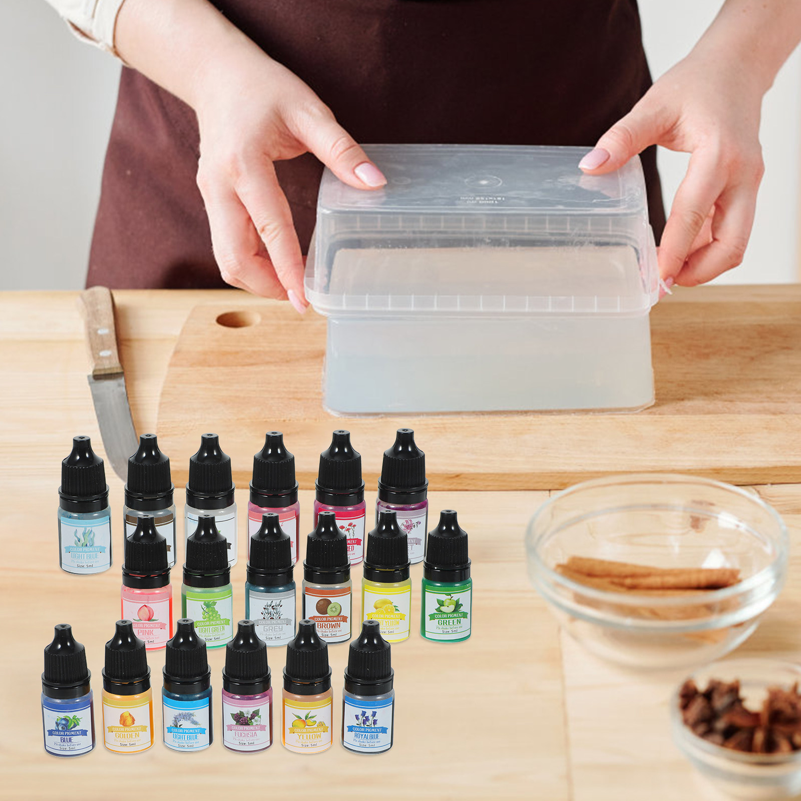 Soap Making Ins - 1箱入り エポキシ樹脂用拡散顔料 DIY用着色料 手作りアロマ石鹸用 高品質で安全な染料インク