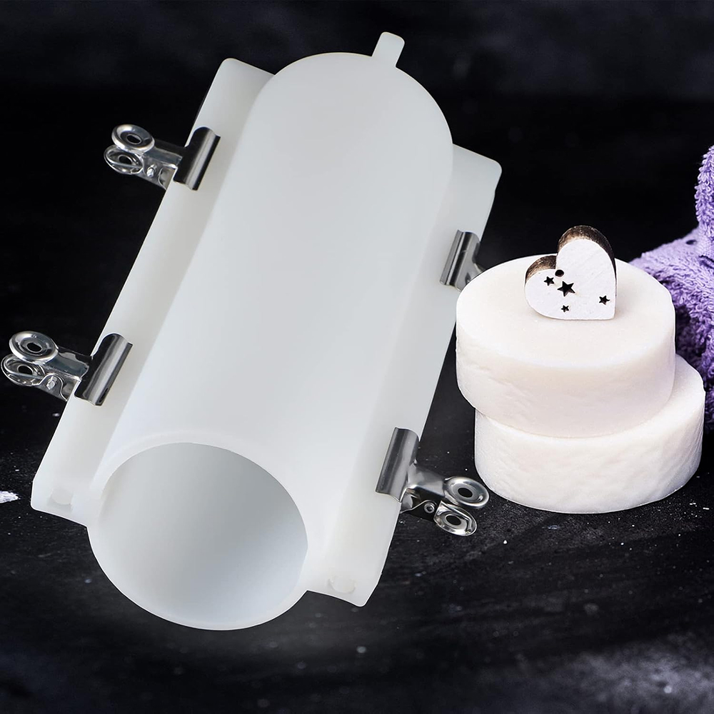 大きな円筒形石鹸型（クリップ付き）、1000mlシリコン製円 - Soap Making Kit For Beginners のレビューと価格