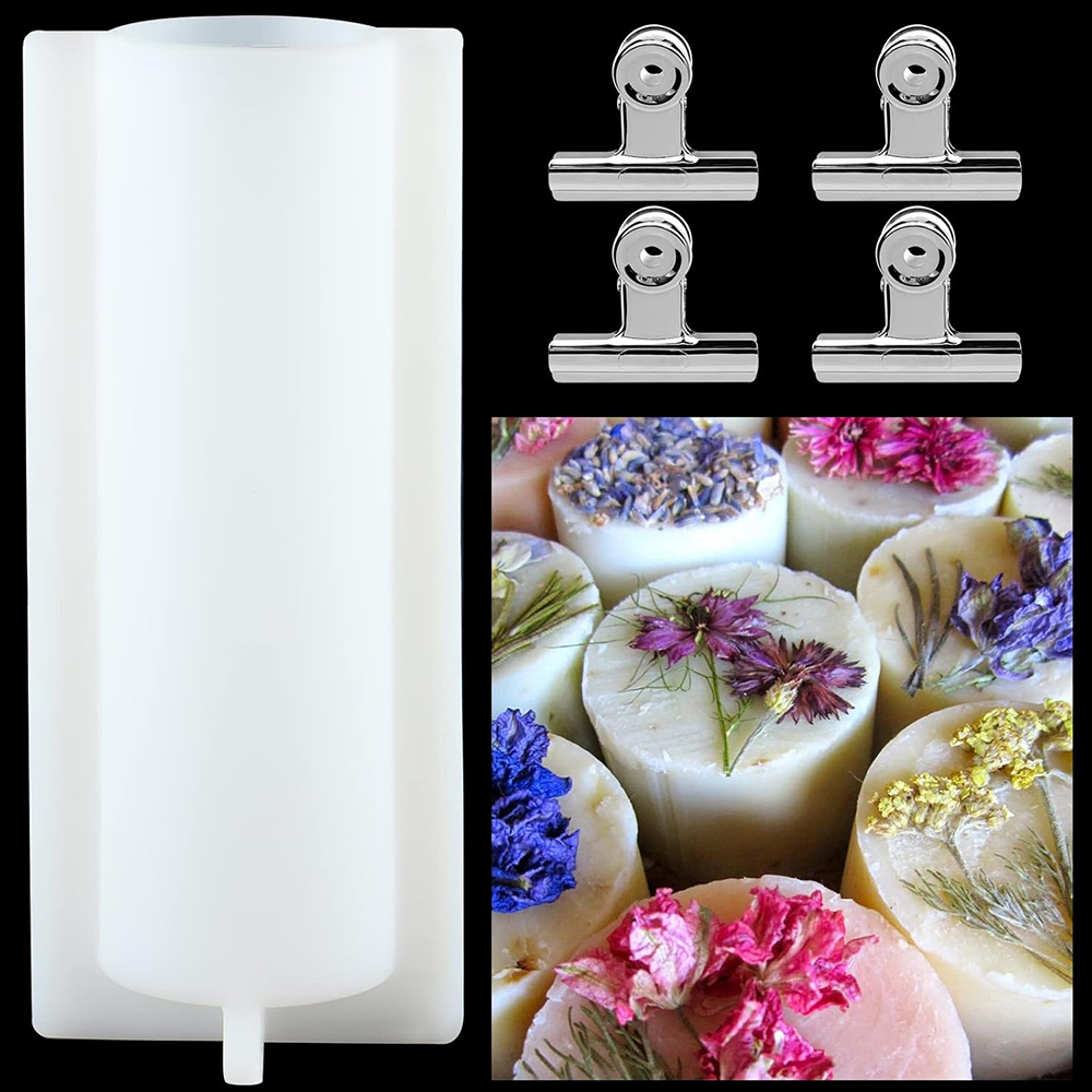 大きな円筒形石鹸型（クリップ付き）、1000mlシリコン製円 - Soap Making Kit For Beginners のレビューと価格