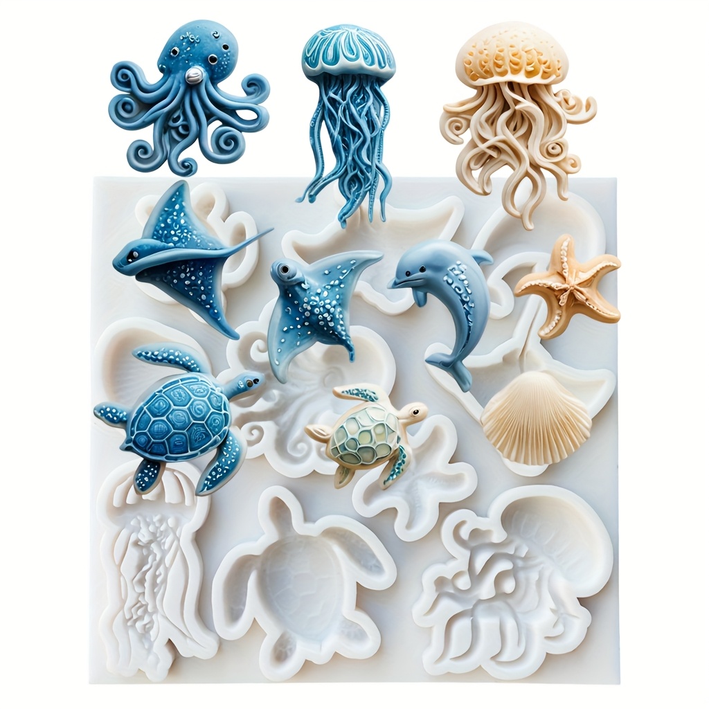海の生き物シリコンモールド タコ クラゲ イルカ カメ フォ - Soap Making Kit For Beginners のレビューと価格