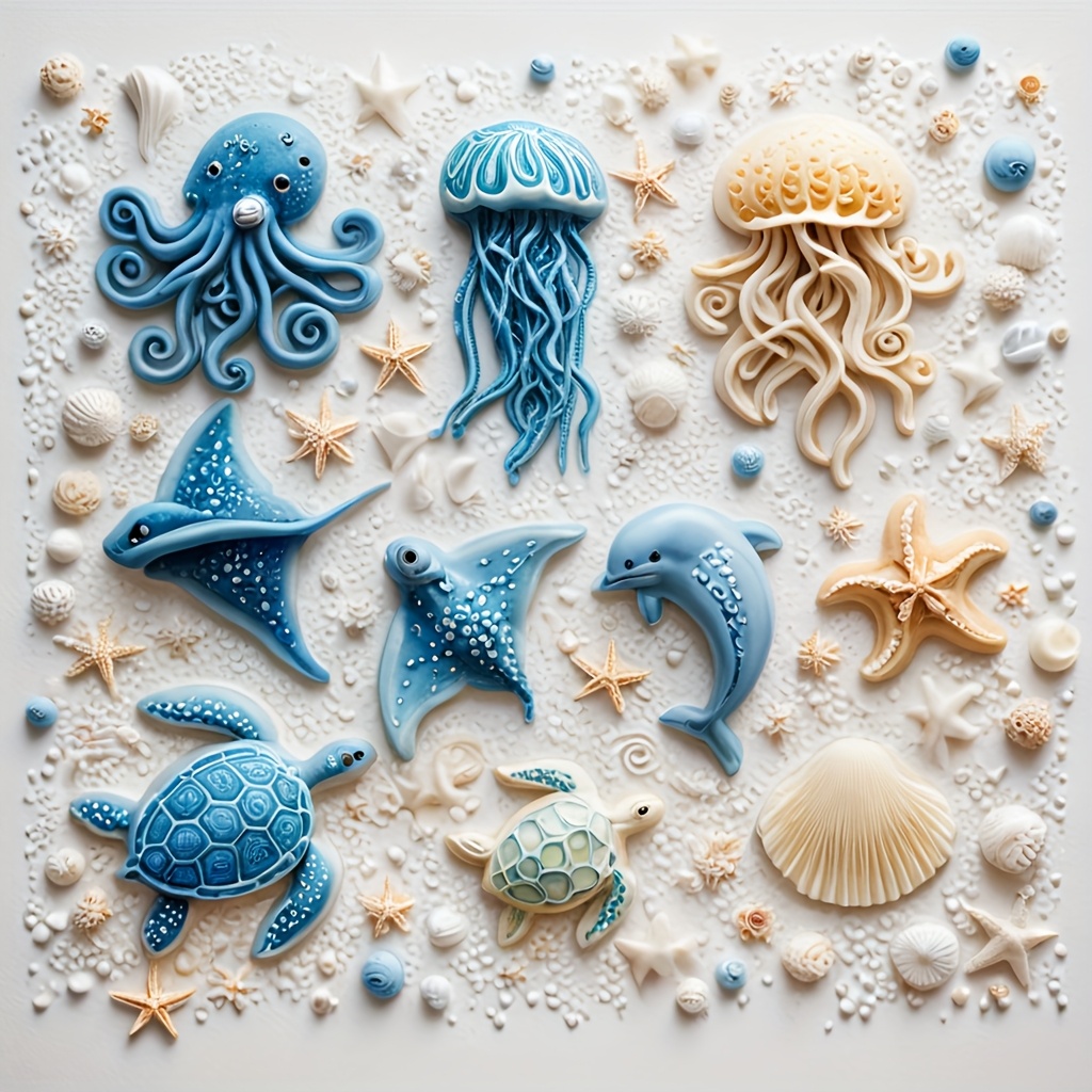 海の生き物シリコンモールド タコ クラゲ イルカ カメ フォ - Soap Making Kit For Beginners のレビューと価格
