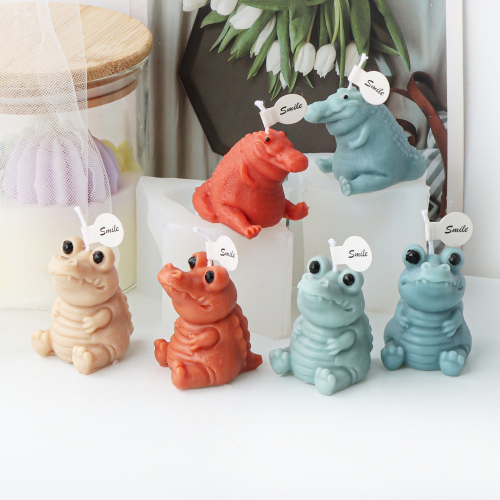 3Dかわいいワニキャンドルシリコンモールド愛らしい笑顔アリゲ - Soap Making Gifts のレビューと価格